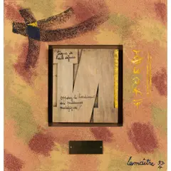 Talisman lettriste n°11, 4-1993 by Maurice Lemaître, Technique mixte sur panneau de bois, sold Jun 2024