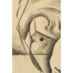 Tête de jeune fille by Jean Metzinger, 1913-1914, Fusain sur papier, sold Jun 2024