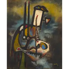 Le Cygne de la Joconde by Gérard Vulliamy, 1933, Huile sur toile, sold Jun 2024