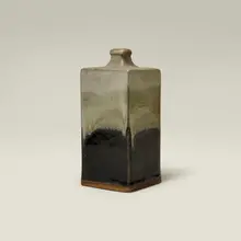 Square bottle by Shoji Hamada, c. 1960, glazed stoneware, sold Jul 2026