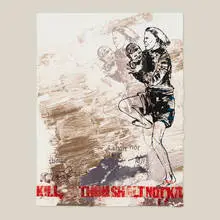 Thou Shalt Not Kill (from the The Ten Commandments portfolio) by Nancy Spero, 1987, lithograph in colors and letterpress on wove paper, sold Jul 2026