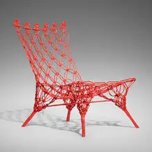 Knotted Rouge chair by Marcel Wanders, 1996 / 2006, carbon and aramid fibers, epoxy resin, sold Oct 2022