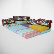 Mah Jong modular sofa by Hans Hopfer, Kenzo Takada upholstery, sold Oct 2022