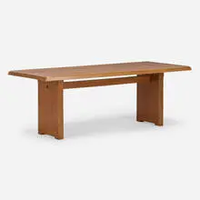 Dining table, model T14 by Pierre Chapo, c. 1964, bleached walnut, sold Oct 2022