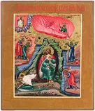 Russisch, 19.Jh by Die feurige Himmelfahrt des Propheten Elias, tempera, sold Mar 2017