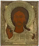 Russisch, 19.Jh by Christus Pantokrator mit Oklad, tempera, offered Mar 2017