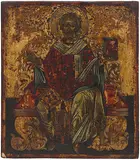Griechisch, um 1800 by Hl. Nikolaus, tempera, sold Mar 2017