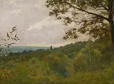 Herbstliches Waldstück, 1874 by Otto Frölicher, oil on panel, offered Mar 2017