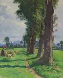 Eichen im Herbst", 1913 by Josef Klemens Kaufmann, oil on canvas, offered Mar 2017