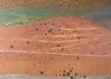 Die roten Hügel", 1964 by Hermann Alfred Sigg, oil on canvas, offered Mar 2017