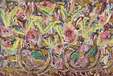 Zwei Blumentöpfe mit Blumen, 1963 by Walter Arnold Steffen, oil on board, offered Mar 2017
