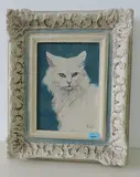 Portrait einer weissen Türkisch Angora by Fritz Hug, oil on canvas, sold Mar 2017
