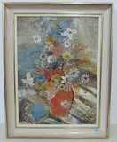 Blumenstillleben mit Buch by Margherita Osswald-Toppi, oil on board, sold Mar 2017
