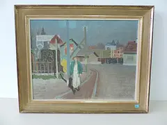 Strasse in Dornach, 1936 by Fred Stauffer, oil on canvas, offered Mar 2017