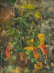 Blumenstrauss by Manfred Henninger, oil on board, sold Dec 2016