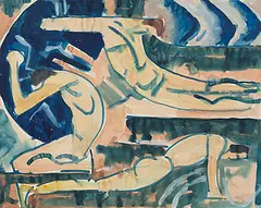 Figurenstudie by August Babberger, 1915, watercolor, offered Dec 2016