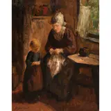 Mother and Child by Bernard Jean Corneille Pothast, oil on canvas, sold Nov 2023