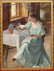 Untitled by Emil Pap, Oil Painting Framed 48.5''x36.5'' - Several scattered small tears, sold Jan 2025