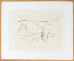 Mexico City Personages I by Robert Motherwell, Lithograph and Chine Applique on Arches and Japanese Gampi Handmade Paper, sold Mar 2025
