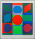 Turkiz III by Victor Vasarely, circa 1965, Screenprint in Colors, sold Mar 2025