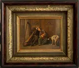 Sleeping Street Musicians by Jacques-Eugène Feyen, Oil on Panel, sold Mar 2025