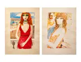 Figural Compositions by Charles Levier, Watercolor on Paper, sold Mar 2025