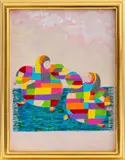 Petit Tapis #5 Wrestling by Kayo Lennar, Oil on Canvas, sold Mar 2025