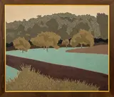 Countryside Landscape by Joan Miller, 1971, Oil on Canvas, sold Mar 2025