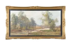 Dee Side Ballitea; A river landscapeWatercolour, a pairBoth signed and inscribed lower left, the latter illegibly Each 34.5 x 69cm (13½ x 27 in.) (2) by John Faulkner, watercolor, sold Aug 2020