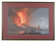 Eruzione del anno 1771 by Camillo de Vito, Gouache, sold Aug 2020