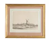 Rye, Sussex#Charcoal and pencil Signed lower left 22 x 30cm (8½ x 11¾ in.)Provenance: From the Collection of the late Max Harari by Muirhead Bone, Charcoal and pencil, sold Aug 2020