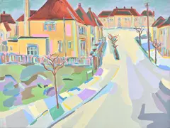 London Suburb by Harry Weinberger, 1990, Oil on canvas, sold Aug 2020
