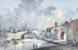 Homage to Guardi Pen by Rowland Hilder, Pen, ink and watercolour, offered Aug 2020