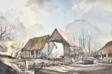 Farmyard by Rowland Hilder, Watercolour and ink, sold Aug 2020