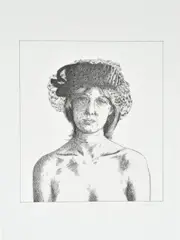 Sharon's Hat by David Inshaw, Etching, offered Aug 2020