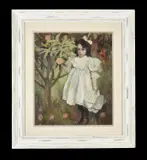 Picking fruit Oil on canvas laid to board 59 x 49.5cm (23 x 19¼ in.) by Tom Durkin, Oil on canvas laid to board, offered Jul 2020