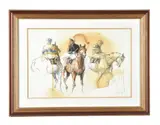 Qui Va Devant? Watercolour and charcoal Signed lower right 33.5 x 50cm (13 x 19½ in.)Provenance: The Osborne Studio Gallery, London by Hubert de Watrigant, Watercolour and charcoal, sold Jul 2020