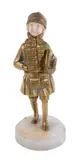 An Art Deco gilt bronze and ivory figure of a young girl by Demetre Chiparus, bronze and ivory, offered Jul 2020
