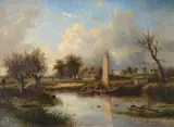 Dutch river sceneOil on canvas Signed and dated 58 lower left 53 x 73cm (20¾ x 28½ in.)Condition Report: This work has been relined by Joseph Thors, oil, sold Jun 2020