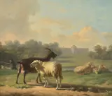 Sheep and goats in a country estate by Balthasar-Paul Ommeganck, oil, sold Jun 2020