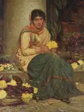 The Flower Seller by William John Hennessy, 1874, oil, sold Jun 2020