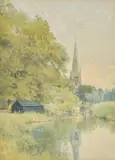 St Ives Parish Church by William Fraser Garden, 1908, oil, sold Jun 2020