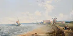The Thames at Lower DentonOil on panel Signed and inscribed with title on old label verso 15 x 30cm (5¾ x 11¾ in.) by Henry Williams, oil, sold Jun 2020