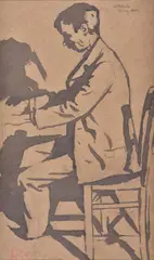 The Piano Player by William Rothenstein, oil, offered Jun 2020