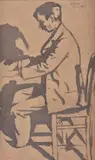 The Piano Player by William Rothenstein, oil, offered Jun 2020