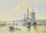 Bristol Floating Harbour by George Wolfe, 1856, watercolor, sold Jun 2020
