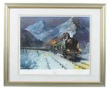 Simplon-Orient Express' Approaching the Swiss border on the Dijon-Vallorbe line by Terence Cuneo, print, sold May 2020