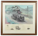 Bentley V Blue Train' Print 70cm by 76cm by Terence Cuneo, Print, sold May 2020