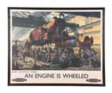 An Engine is Wheeled’ Derby Locomotive Works, Circa 1949 by Terence Cuneo, lithograph, sold May 2020
