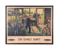 On Early Shift’ Greenwood Signal Box, New Barnet by Terence Cuneo, lithograph, sold May 2020